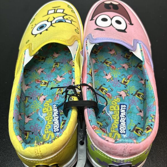 SpongeBob Squarepants & Patrick Slip On Canvas Sneaker Shoes Size 8.5 New - Picture 8 of 9